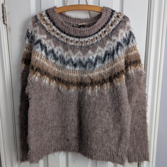 Magaschoni Sweaters - MAGASCHONI Scandi Girl Fair Isle Cabincore Soft Wool Blend Sweater Oversize S